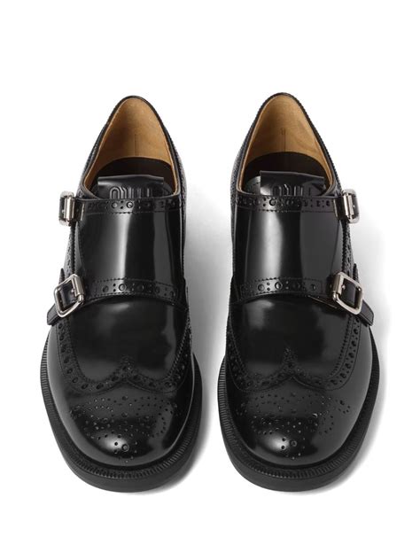 miu miu x church's leather brogue shoes|Miu Miu x Church's Leather Brogue Shoes .